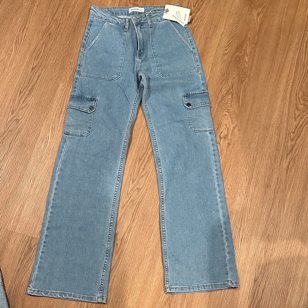 Women's Blue Cargo Jeans